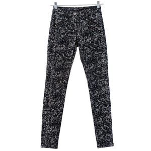 Maison Scotch Tweed Print Les Bon Vivants Skinny Moto Jeans